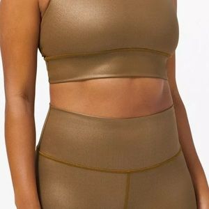 Lululemon gold crop tank top size 4 in excellent condition